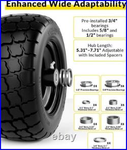 11X6.00-5 Flat Free Lawn Mower Tire and Wheel, Solid Front Tires for Zero Turn M