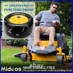 11X6.00-5 Flat Free Tire, 2 Pcs 11X6.00-5 Tires for Zero Turn Mower, 11X6-5 Lawn