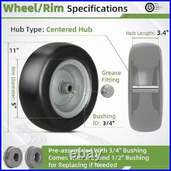 11-Inch Puncture-Proof Lawn Mower Tires for Zero Turn Mowers Easy Installation