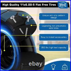 11x6.00-5 Flat Free Tire 2 Pack 11x6.00-5 Tires For Zero Turn Mower With 3/4