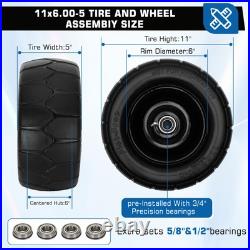 11x6.00-5 Flat Free Tire, 2 Pack 11x6.00-5 Tires for Zero Turn Mower With 3/4 11x6.00-5 Flat Free Tire, 2 Pack 11x6.00-5 Tires for Zero Turn Mower With 3/4