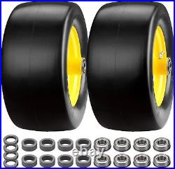 11x6 Flat-Free 2pk, 3/4-5/8, 1/2 Bear. 6-8 Hub, Zero-Turn Lawn Mower Tires