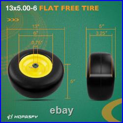 13X5.00-6 Flat-Free Lawn Mower Tire & Wheel Set of 2, Zero-Turn Mower