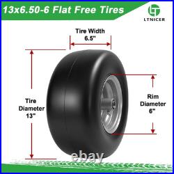 13X6.50-6 Flat Free Tire and Wheel Assembly, 2-Pack Solid Polyurethane Front Tir