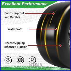 13X6.50-6 Flat Free Tire and Wheel Assembly, 2-Pack Solid Polyurethane Front Tir