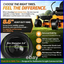 13X6.50-6 Lawn Mower Tires Flat Free, 2 Pack Upgraded 13X6.5-6 Zero Turn Front T
