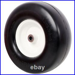 13x5.00 6 Flat Free Solid Lawn Mower Tires 2 Pack Zero Turn Mower Replacement