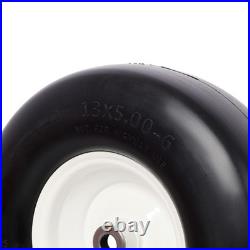 13x5.00 6 Flat Free Solid Lawn Mower Tires 2 Pack Zero Turn Mower Replacement