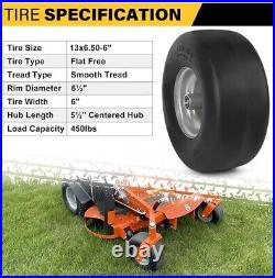 13x6.50-6 TIRE RIM WHEEL ASSEMBLY Zero Turn mower Smooth NO Flat Solid 25m ID 2