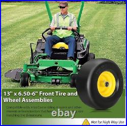13x6.5 Flat-Free 2pk Lawn Mower Tires, 3/4, 1/2, 5/8 Bear, 5.5-7.5 Hub