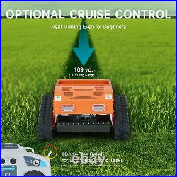 21 Remote Control Lawn Mower Hybrid Grass Cutter with Tracks 45° Slope Climbing