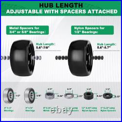 2Pcs 13X6.50-6 Flat Free Lawn Mower Tires and Wheels, 13X6.5-6 Zero Turn Mower F