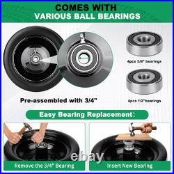 2Pcs 13X6.50-6 Flat Free Lawn Mower Tires and Wheels, 13X6.5-6 Zero Turn Mower F