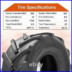 2 23x10.5-12 Lawn Mower Tires 23x10.50x12 6PR Heavy Duty Tubeless Tractor Tyres