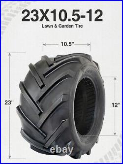 2 23x10.5-12 Lawn Mower Tires 23x10.50x12 6PR Heavy Duty Tubeless Tractor Tyres