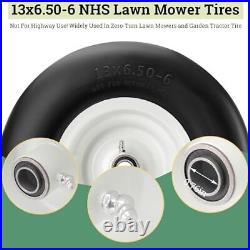 2 PCS 13x6.50-6 Flat Free Lawn Mower Smooth Tire Wheel fit for zero turn lawn
