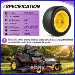 2-Pack 13X6.50-6 Lawn Mower Flat Free Tires and Wheels, 13 Solid Lawn Mower Tir 2-Pack 13X6.50-6 Lawn Mower Flat Free Tires and Wheels, 13 Solid Lawn Mower Tir