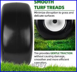 2-Pack 13 Flat-Free Solid Rubber Lawn Mower Tires and Rims Puncture Resistant