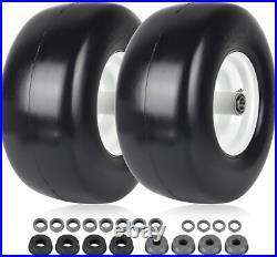 (2-Pack) 13x6.50-6 Flat Free Tire and Wheel Universal 13x6.5-6 Solid Rubbe
