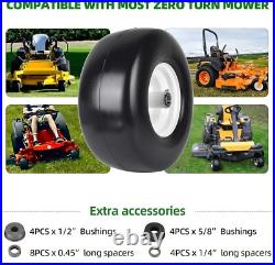 (2-Pack) 13x6.50-6 Flat Free Tire and Wheel Universal 13x6.5-6 Solid Rubbe