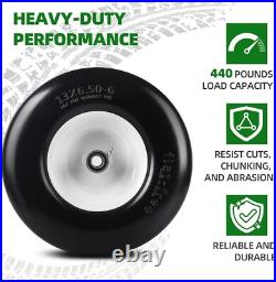 (2-Pack) 13x6.50-6 Flat Free Tire and Wheel Universal 13x6.5-6 Solid Rubbe