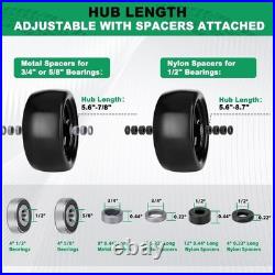 2pcs 13x6.50-6 Flat Free Lawn Mower Tires and Wheels, 13x6.5-6 Zero Turn Mower F
