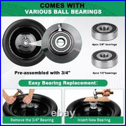2pcs 13x6.50-6 Flat Free Lawn Mower Tires and Wheels, 13x6.5-6 Zero Turn Mower F