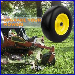 2x 13x5.00-6 Front Flat Free Tire Wheel Set with Bearings For Zero-Turn Lawn Mower