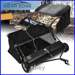 42 Tow Behind Lawn Sweeper Leaf Collector Pull Grass Large Hopper 20 Cu FT