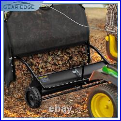 42 Tow Behind Lawn Sweeper Leaf Collector Pull Grass Large Hopper 20 Cu FT