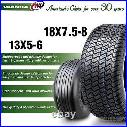 4 WANDA Zero-Turn Lawn Mower Turf Tires 13x5-6 & 18x7.50-8 /4PR -13080/13027