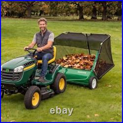 52-Inch Tow Behind Lawn Sweeper with 33.5 Cu Ft Hopper & Adjustable Brush Height