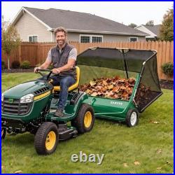 52-Inch Tow Behind Lawn Sweeper with 33.5 Cu Ft Hopper & Adjustable Brush Height
