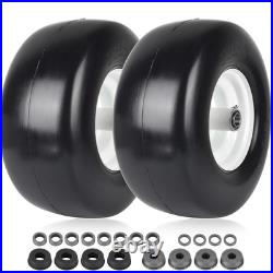 AR-PRO 2-Pack 13x6.50-6 Flat Free Lawn Mower Tires with Rim and Bushings