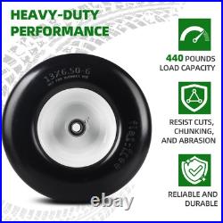 AR-PRO 2-Pack 13x6.50-6 Flat Free Lawn Mower Tires with Rim and Bushings