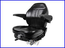 BLACK SUSPENSION SEAT With ARM RESTS ZTR ZERO TURN MOWER, GRASSHOPPER, HUSTLER #KT