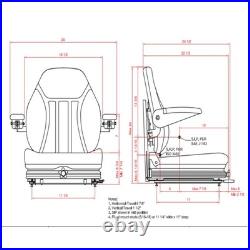 Black Suspension Seat With Armrests Fits Grasshopper Hustler ZTR Zero Turn Mower