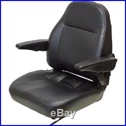 Black Vinyl High Back Seat withArm Rests for ZTR, Zero Turn Mowers, Cub Cadet #PQ