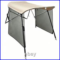 FUYEAR Zero Turn Lawn Mower Canopy with Removable Beige With Curtain