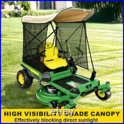 FUYEAR Zero Turn Lawn Mower Canopy with Removable Beige With Curtain