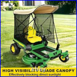 FUYEAR Zero Turn Lawn Mower Canopy with Removable Beige With Curtain FUYEAR Zero Turn Lawn Mower Canopy with Removable Beige With Curtain