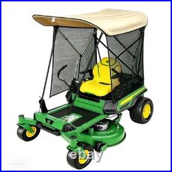 FUYEAR Zero Turn Lawn Mower Canopy with Removable Beige With Curtain