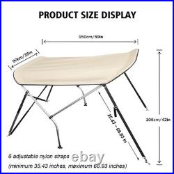 FUYEAR Zero Turn Lawn Mower Canopy with Removable Beige With Curtain