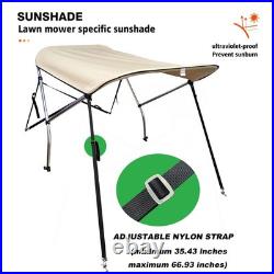 FUYEAR Zero Turn Lawn Mower Canopy with Removable Beige With Curtain