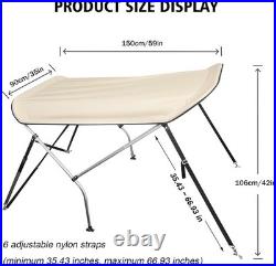 FUYEAR Zero Turn Lawn Mower Canopy with Removable Beige With Curtain