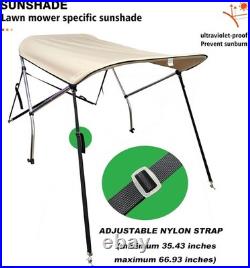 FUYEAR Zero Turn Lawn Mower Canopy with Removable Beige With Curtain
