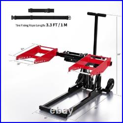Garage Heavy Zero Turn Mower Lift 550lb Manual Drill Adjustable 24in Collapsible