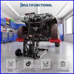 Garage Heavy Zero Turn Mower Lift 550lb Manual Drill Adjustable 24in Collapsible