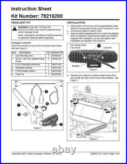 Gravely Led Head Light Kit For Pro Turn 100 Zero Turn Riding Lawn Mower 79216200