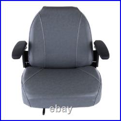 Gray Zero Turn Lawn Mower Seat withArmrests Bobcat Dixie Exmark Bad Boy Snapper